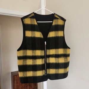 Stussy Reversible Plaid Vest SS21 Yellow Mustard L